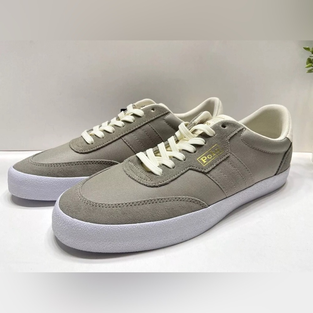 NEW Polo Ralph Lauren Court VLC Men’s Lace Up Sneakers Shoes Gray Size 9, 12